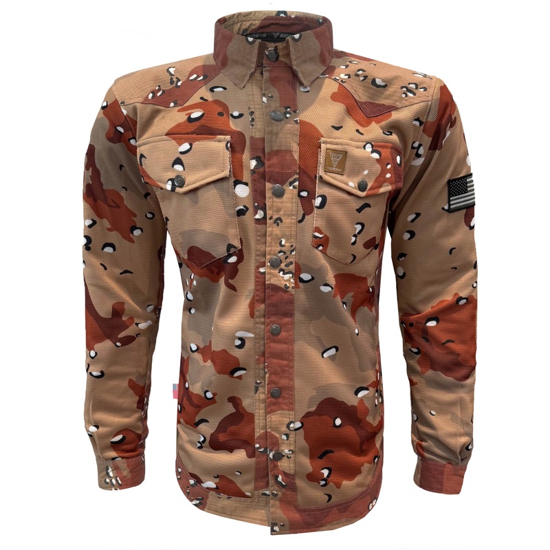 Summer Mesh Protective Camouflage Shirt Dagger Two – Desert Color with Pads