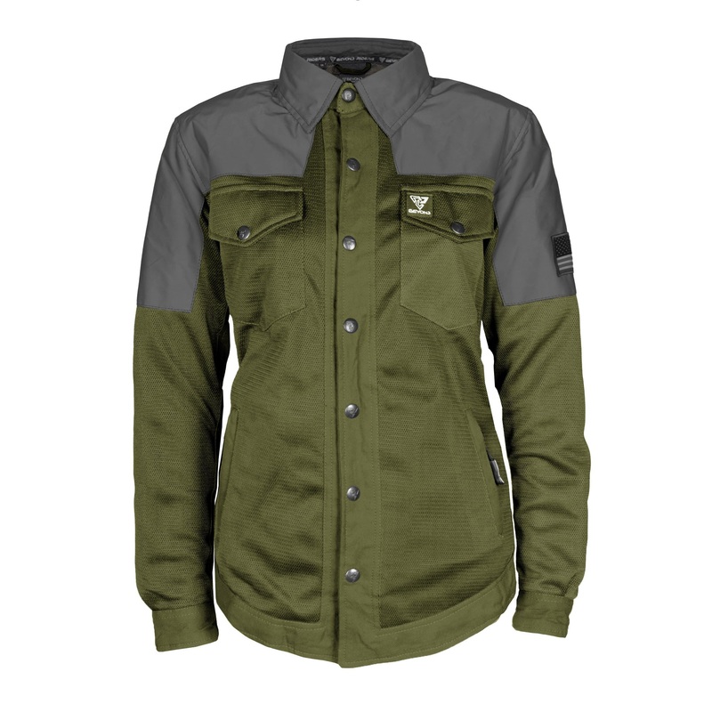 Summer Mesh Reflective Shirt Army Green Nebula for Women – with Pads