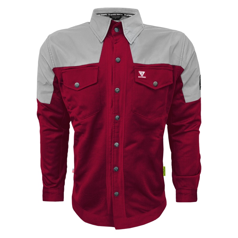 Summer Mesh Reflective Shirt Red Maroon Eclipse – with Pads