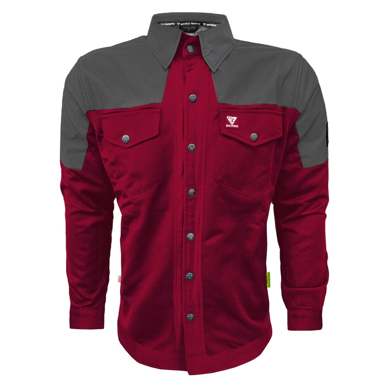 Summer Mesh Reflective Shirt Red Maroon Nebula – with Pads