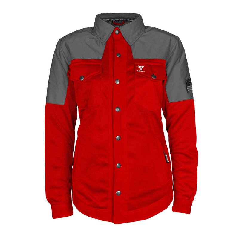 Summer Mesh Reflective Shirt Red Nebula for Women – with Pads