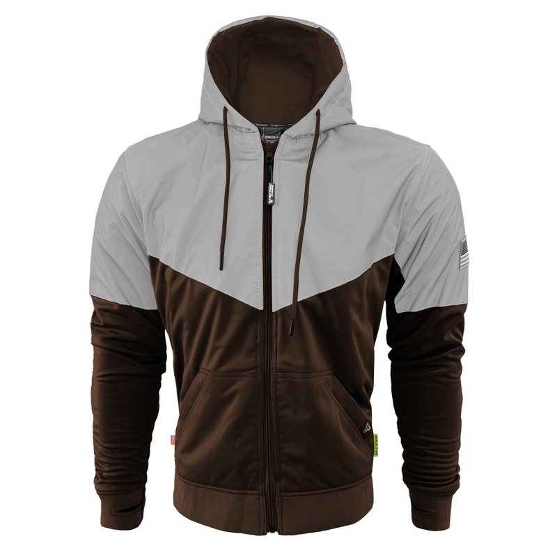 Ultra Reflective Hoodie Brown Eclipse with Pads