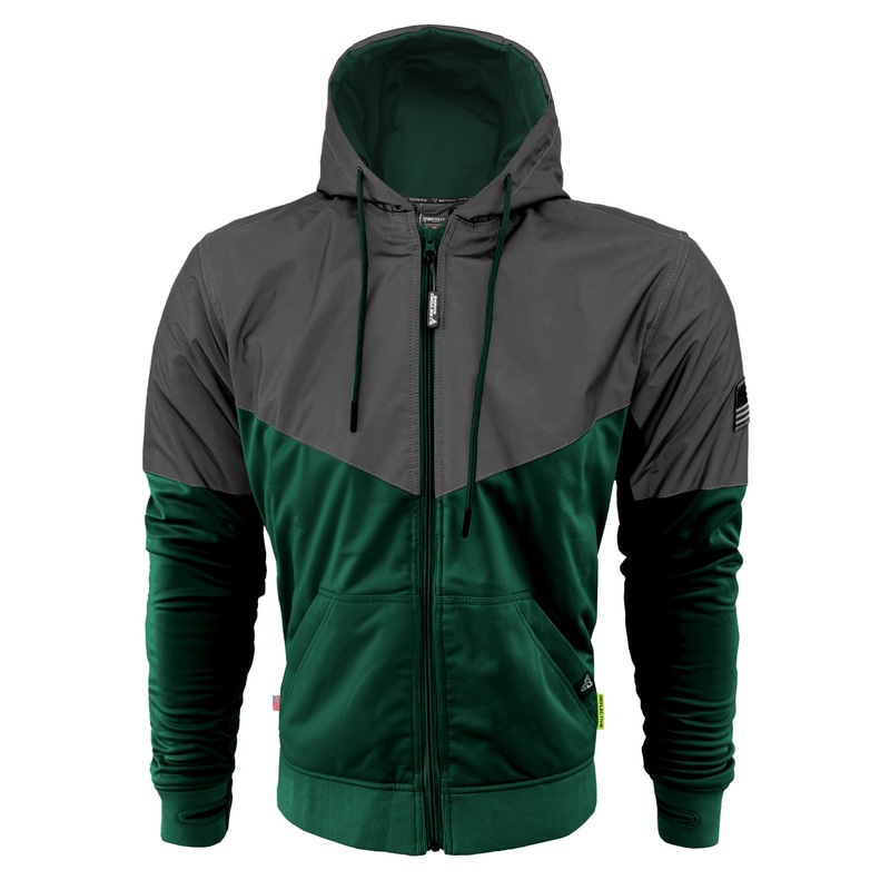 Ultra Reflective Hoodie Dark Green Nebula with Pads