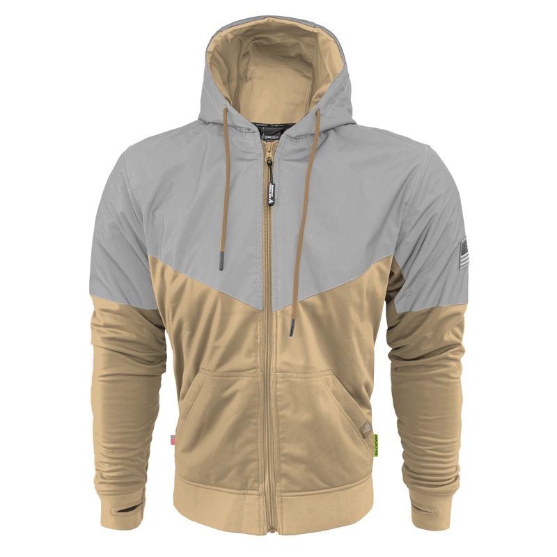 Ultra Reflective Hoodie Khaki Eclipse with Pads
