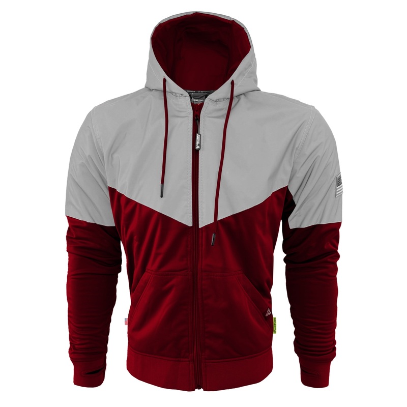 Ultra Reflective Hoodie Red Maroon Eclipse with Pads