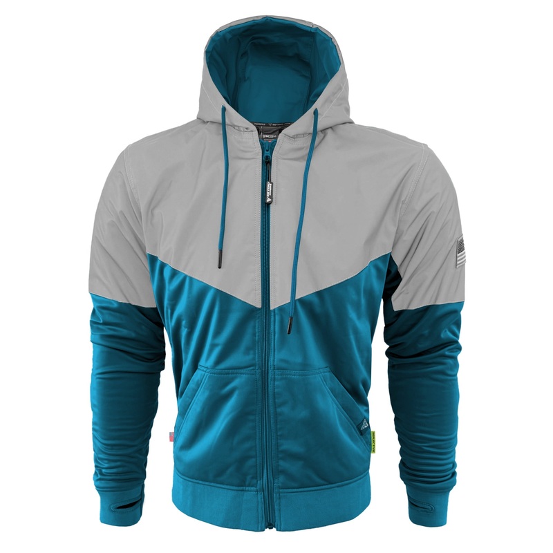 Ultra Reflective Hoodie Teal Eclipse with Pads