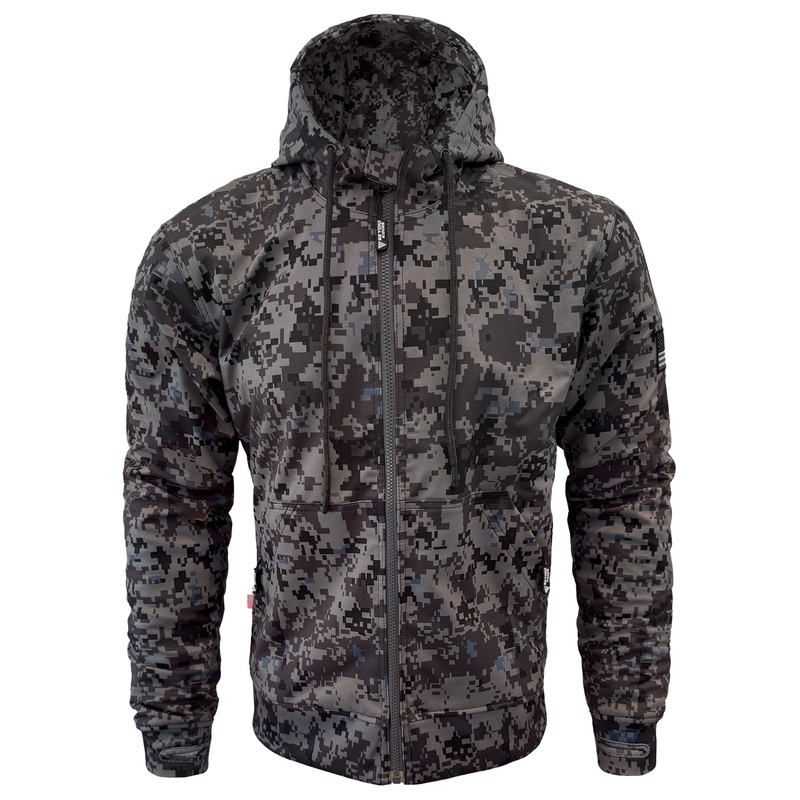Protective SoftShell Unisex Camouflage Hoodie – Devil Six with Pads