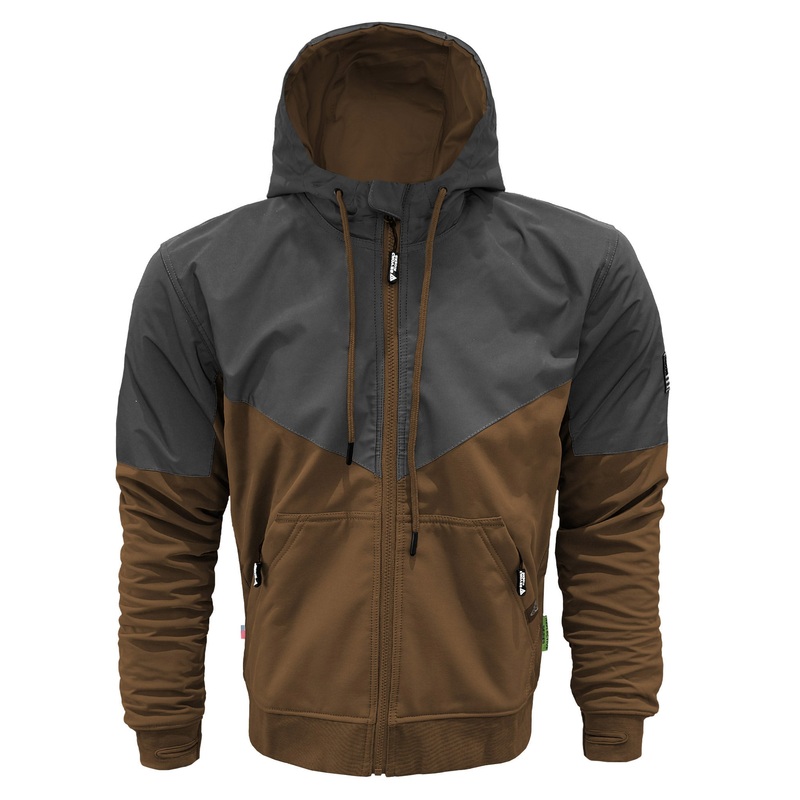 SoftShell Reflective Light Brown Nebula Hoodie – with Pads