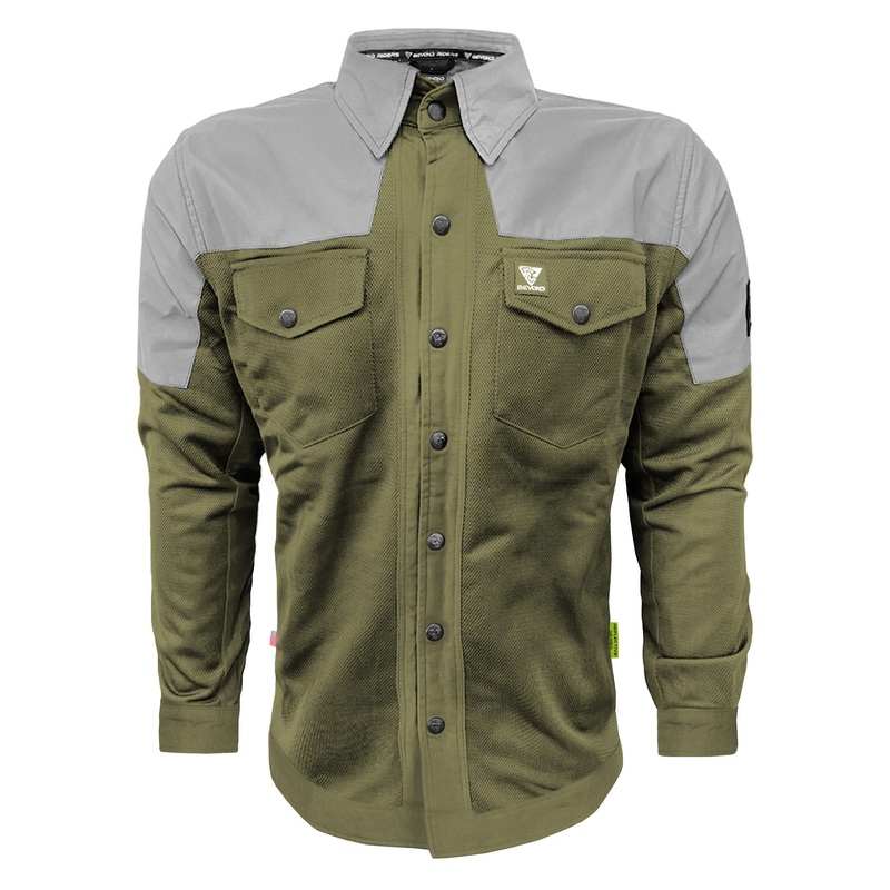 Summer Mesh Reflective Shirt Army Green Eclipse – with Pads