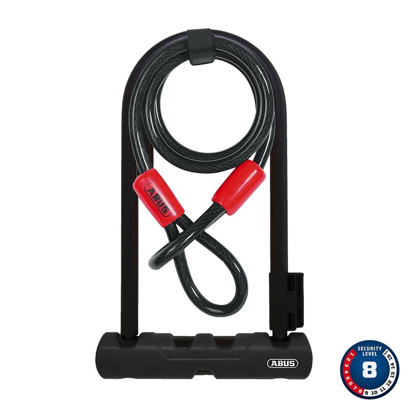 Ultra 410 + Cobra Loop U-Lock Key 12mm 17.0cm x 23.0cm 6.7 x 9 SH34 Black; Cable 10mm 120cm 4
