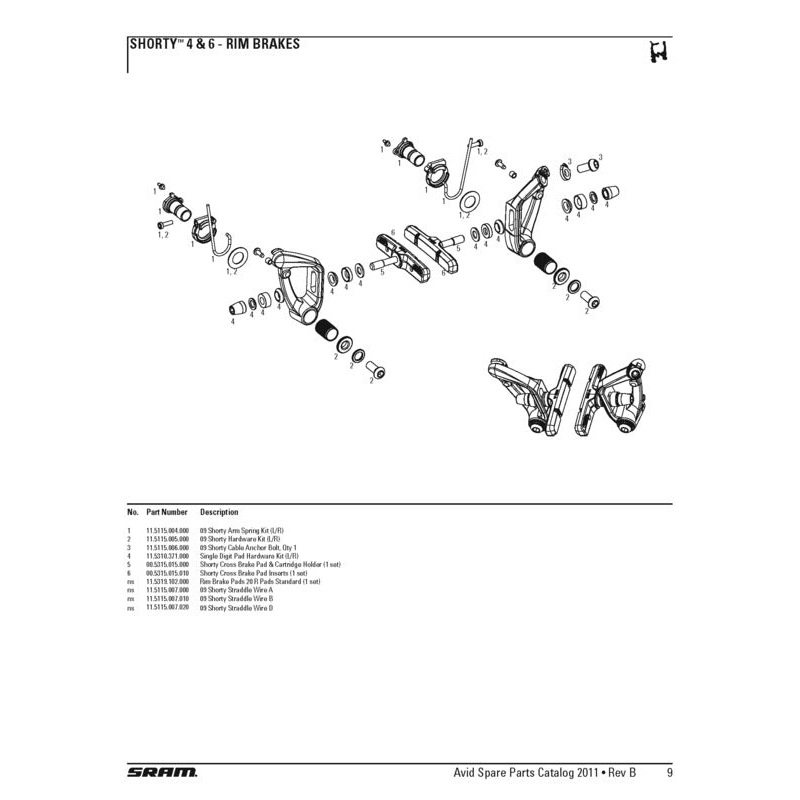 BRAKE PAD SHORTY CROSS|Default