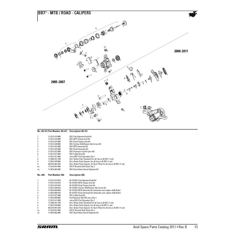 08 BB7 PAD ADJUSTER KNOB KIT|Default