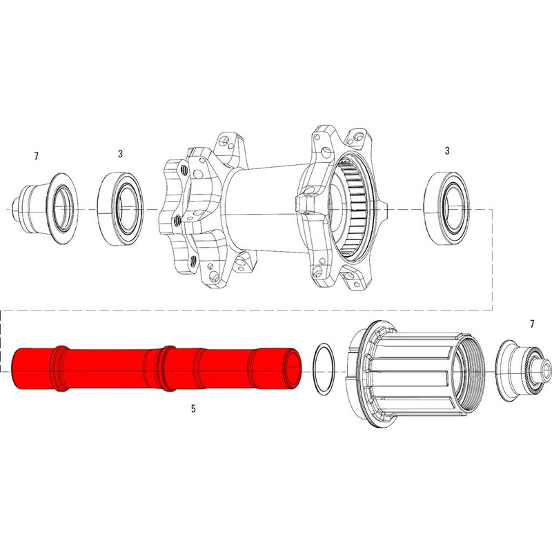 AXLE W/BEARINGS REAR COGN DB|Default