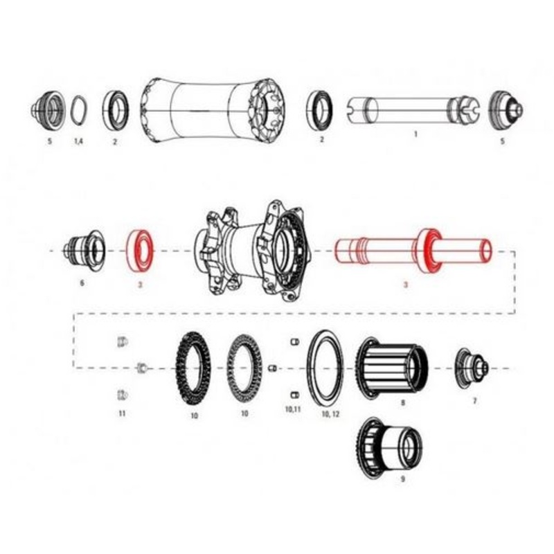 AXLE W/BEARINGS REAR COGN|Default
