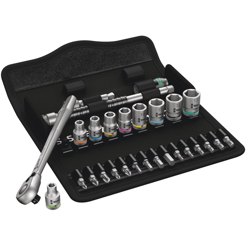 8100 SA 8 Zyklop Metal Ratchet Set with switch lever  1/4 drive  metric