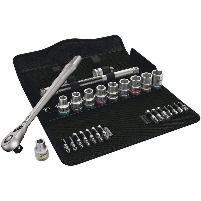 8100 SC 8 Zyklop Metal Ratchet Set with switch lever  1/2 drive  metric