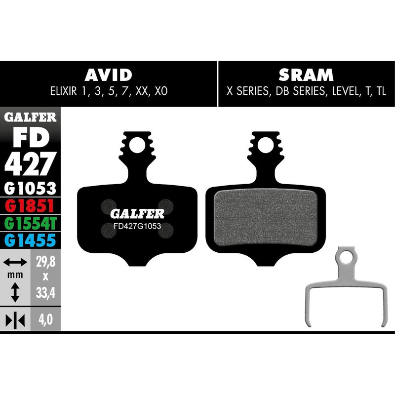 FD427 BRAKE PADS BULK (30pr) ELIXIR 1,3,5,7,XX,XO; SRAM X-SERIES, DB-SERIES