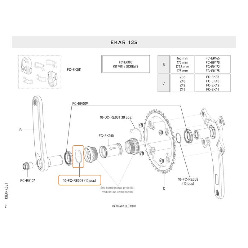 Crankset Spindle UT Crinkle Thrust Washer (10pcs)