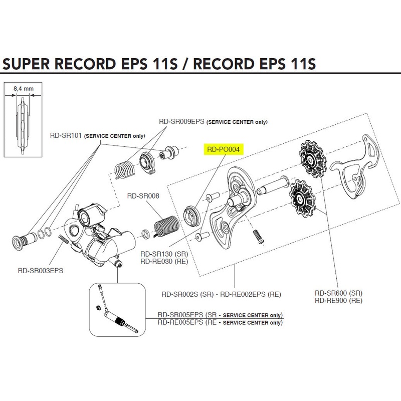 EPS 11s RR Derailleur Indexed Ratchet Pre 2017