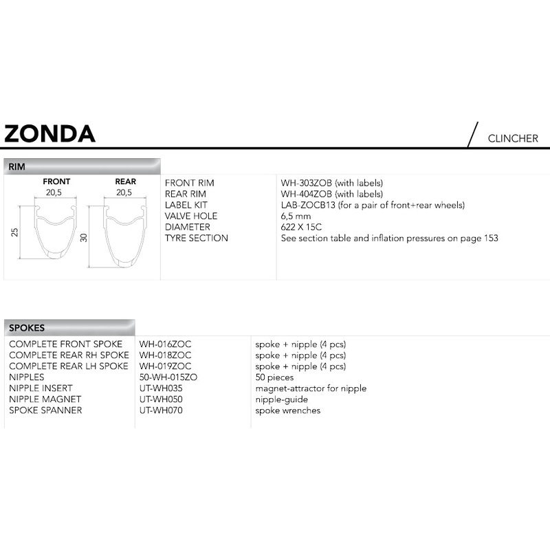Spoke RR Drive ZONDA C15 278mm (4pcs)