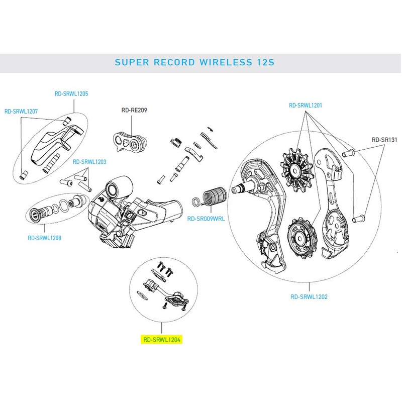 Super Record Wireless RR Deralleur Electrical Cable Kit