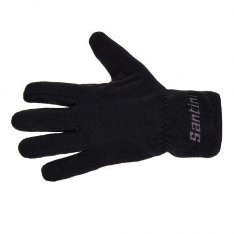 Santini Pile Unisex Full Cycling Gloves (Black)