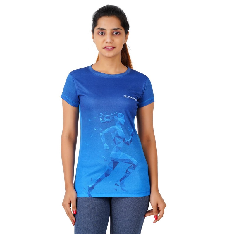 Zakpro Sports Women’s Running T-Shirt (Bluish Run)