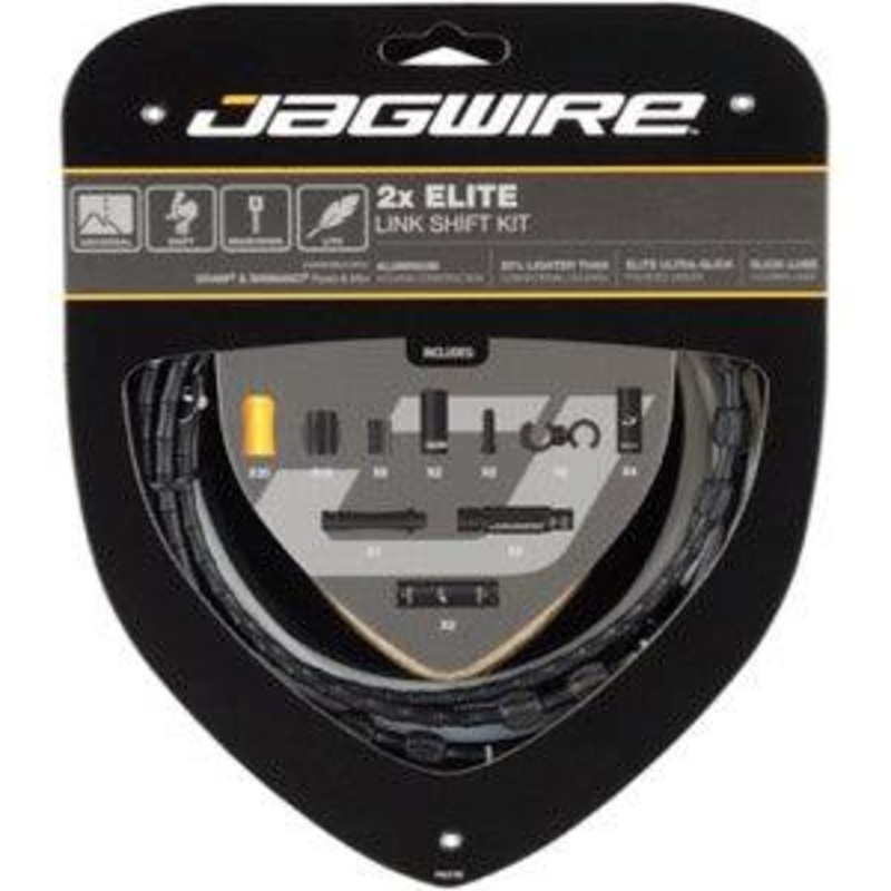 Jagwire 2X Elite Link Shift Derailleur Cable Kit (Black)