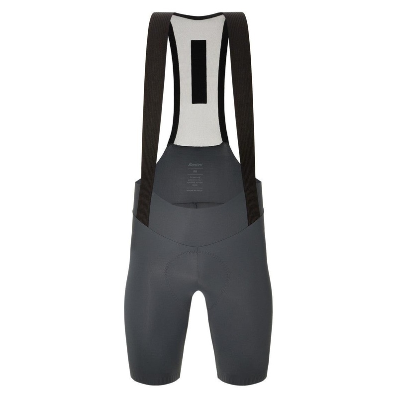 Santini Plush Men’s Cycling Bibshorts (Grey)