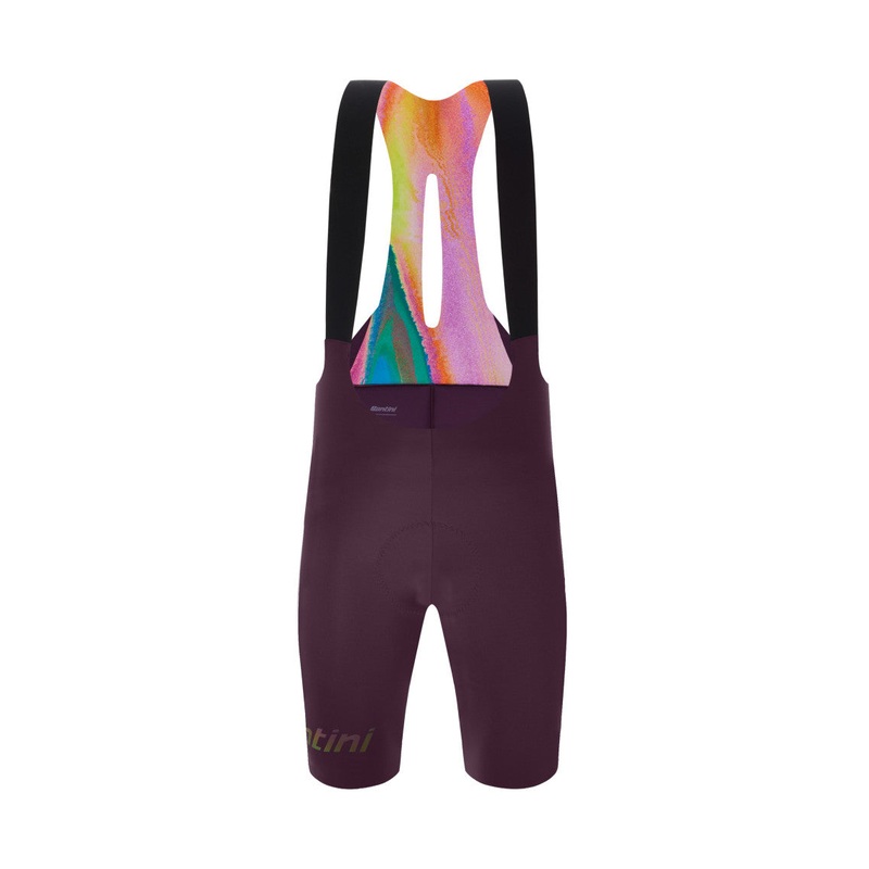 Santini Unico Edge Men’s Cycling Bibshorts (Burgundy)