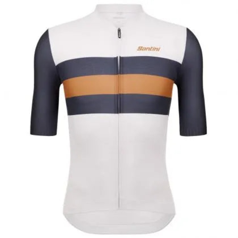 Santini Eco Sleek Bengal Unisex Cycling Jersey (White/Orange)