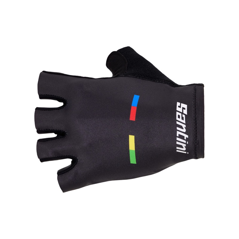 Santini UCI World Champion Unisex Cycling Gloves (White)
