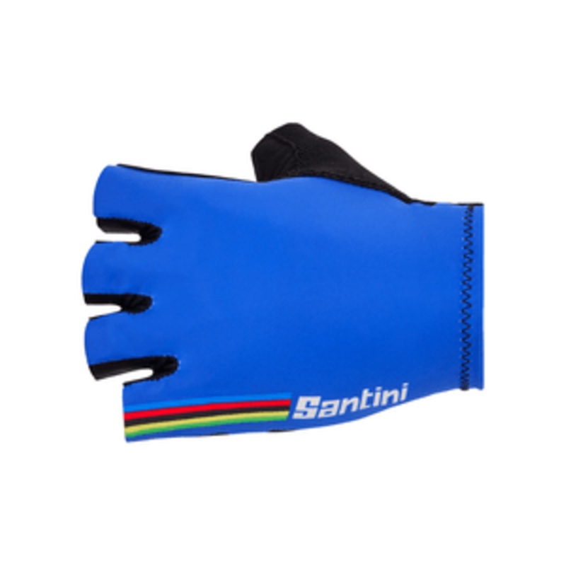 Santini UCI Official Rainbow Unisex Cycling Gloves (Royal Blue)