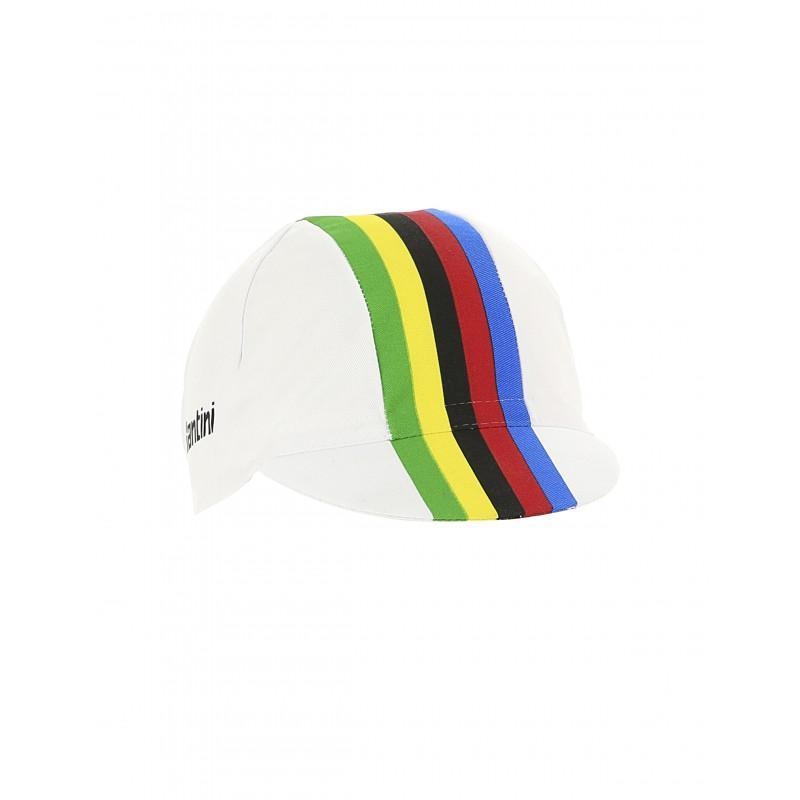 Santini UCI Rainbow Stripes Cycling Cap (White)