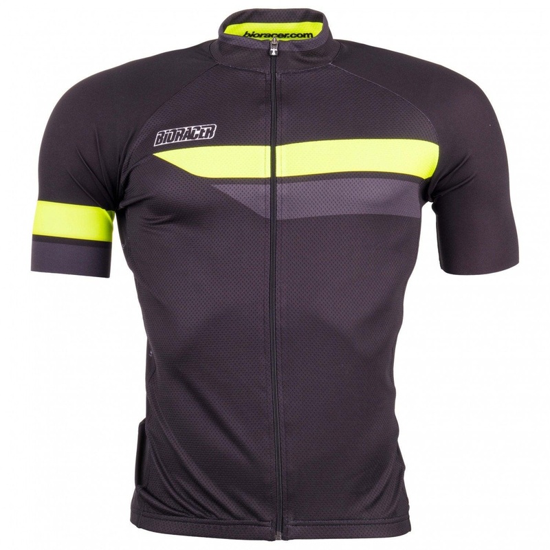 Bioracer Team 2.0 Mens Cycling Jersey (Black/Fluo Yellow)