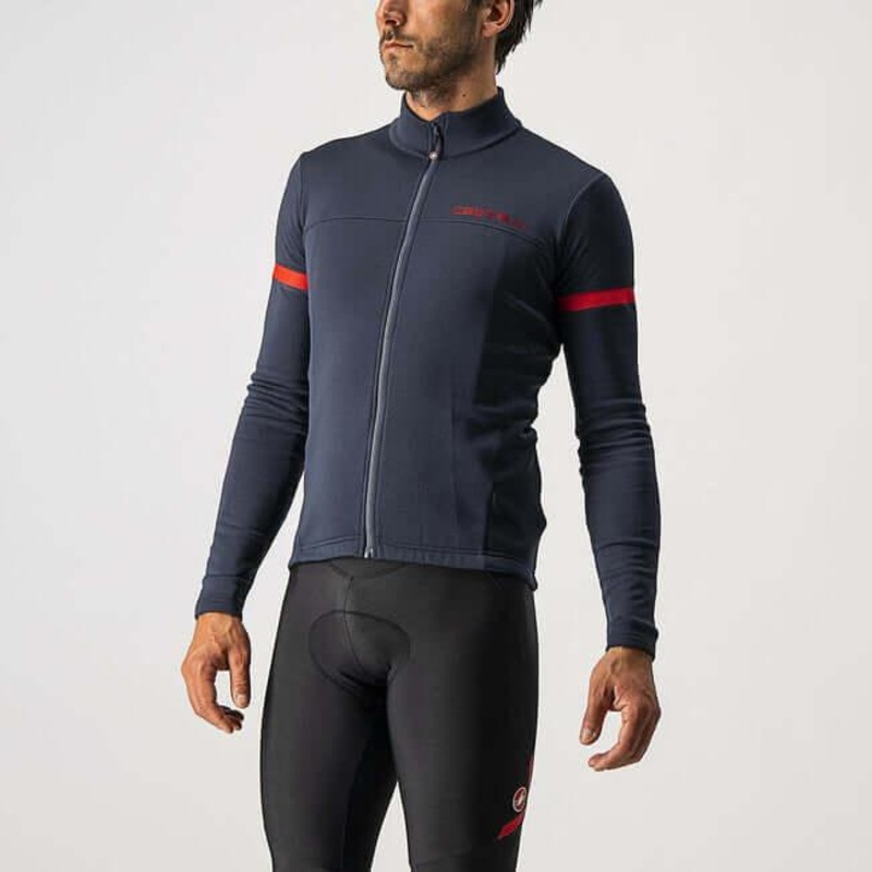 Castelli Fondo 2 Jersey (Savile Blue/Red Reflex)