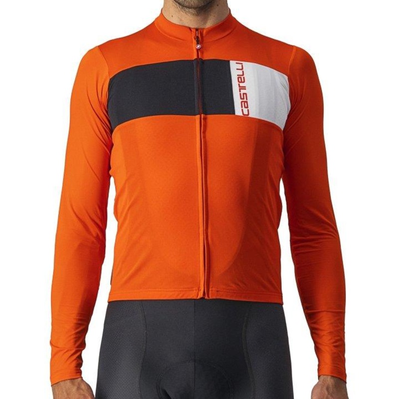 Castelli Prologo 7 Mens Cycling Jersey (Fiery Red/Light Black Ivory)