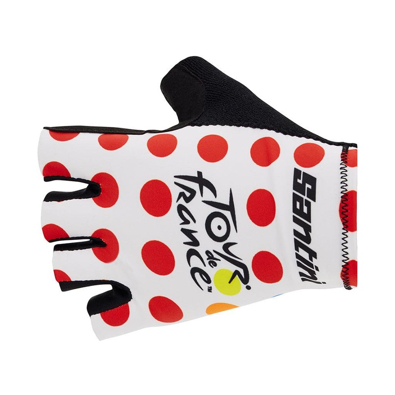Santini Tour De France Best Climber Unisex Cycling Gloves (Polka Dots)