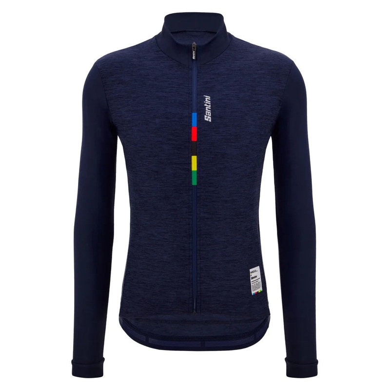 Santini UCI Official Pure Long Sleeve Men’s Cycling Jersey (Navy Blue)