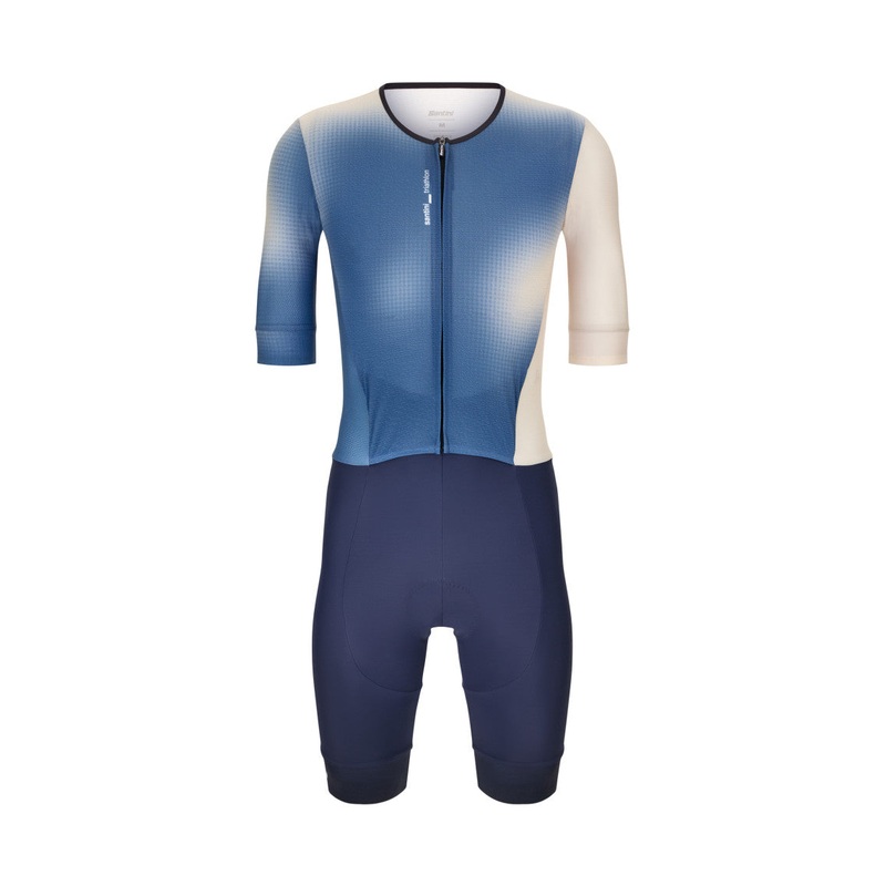 Santini Leaf Men’s Triathlon Suit (Blue)