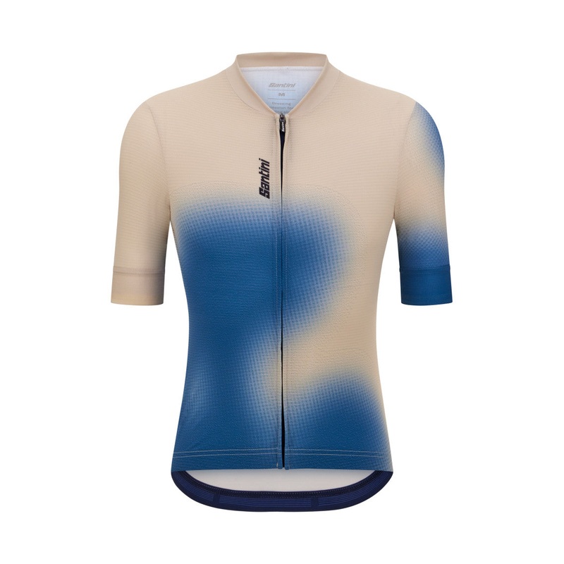 Santini Spot Unisex Cycling Jersey (White/Blue)