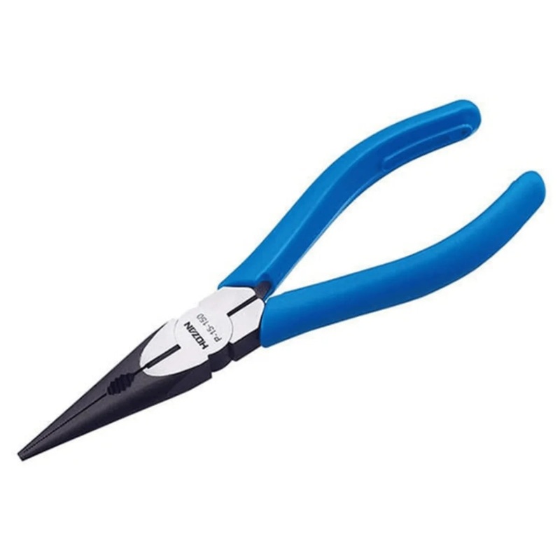 Hozan P-15 Long Nose Pliers with Side Cutter (Blue)