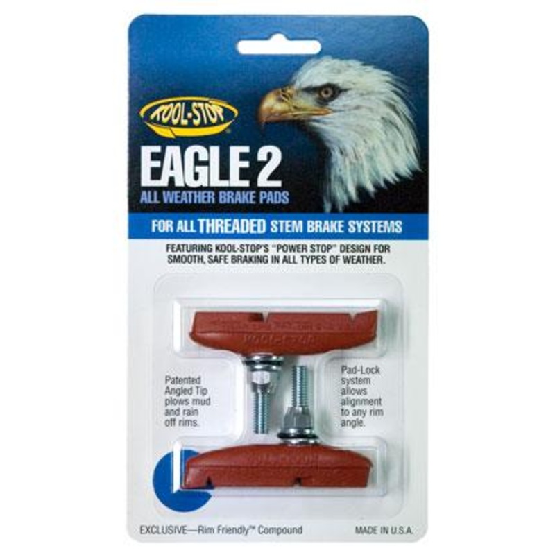 Kool Stop Eagle 2 Threaded Rubber Rim Brake Pads (Blue)
