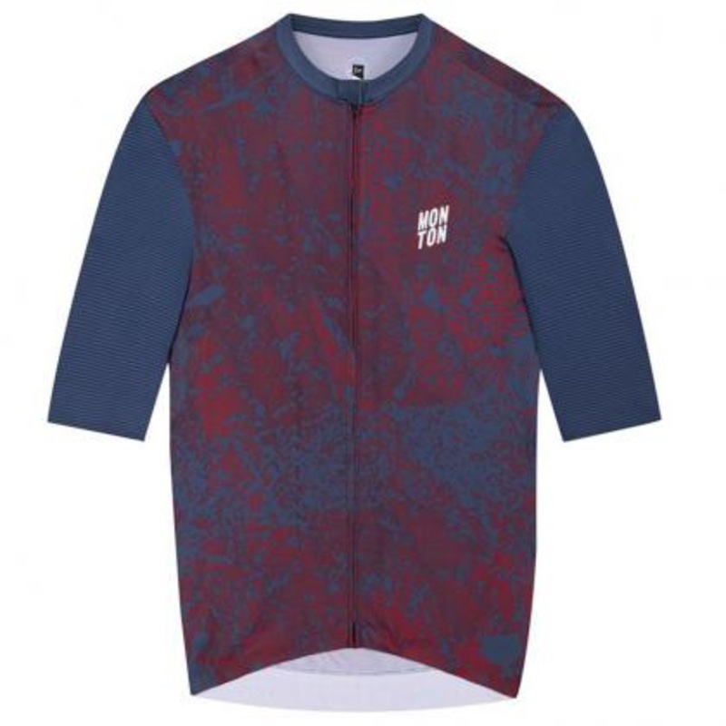 Monton Topography Men’s Cycling Jersey (Crimson Navy)