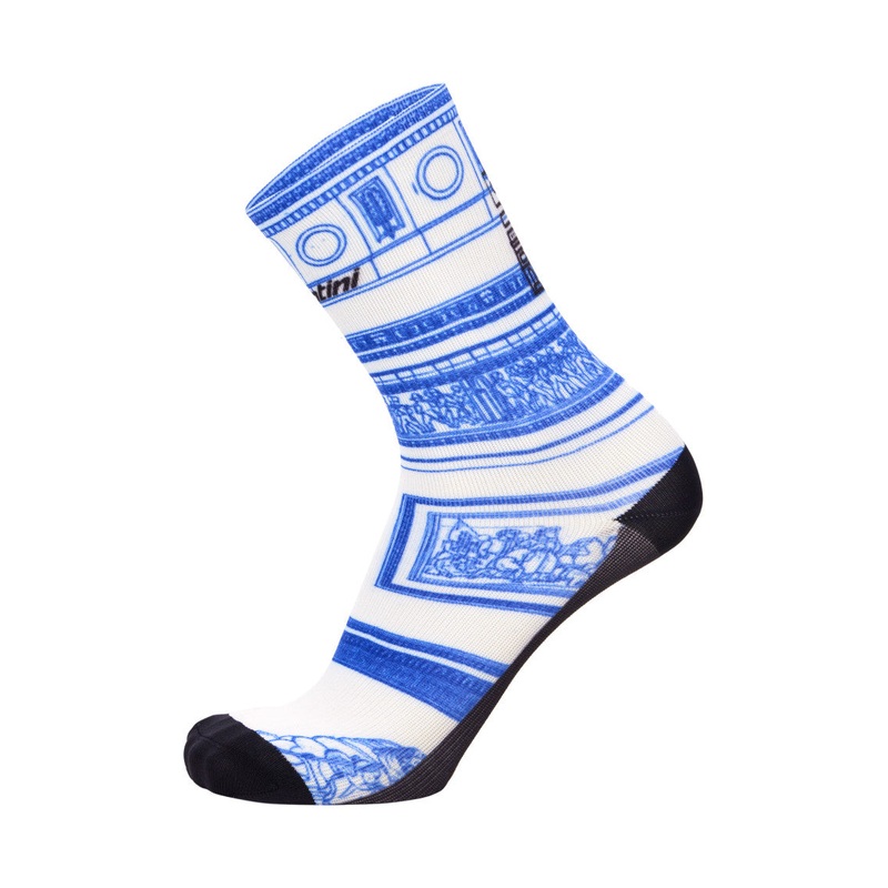 Santini Tdf  Arrive Arc De Triomphe Unisex Cycling Socks (Print)