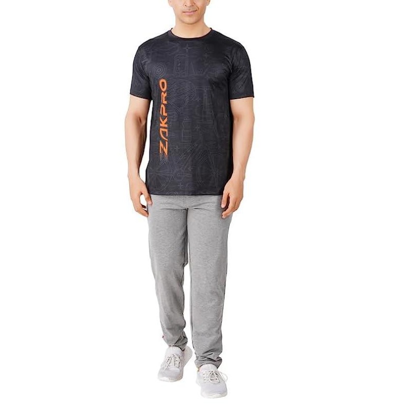 Zakpro Sports Men’s Running T-Shirt (Tone Black)