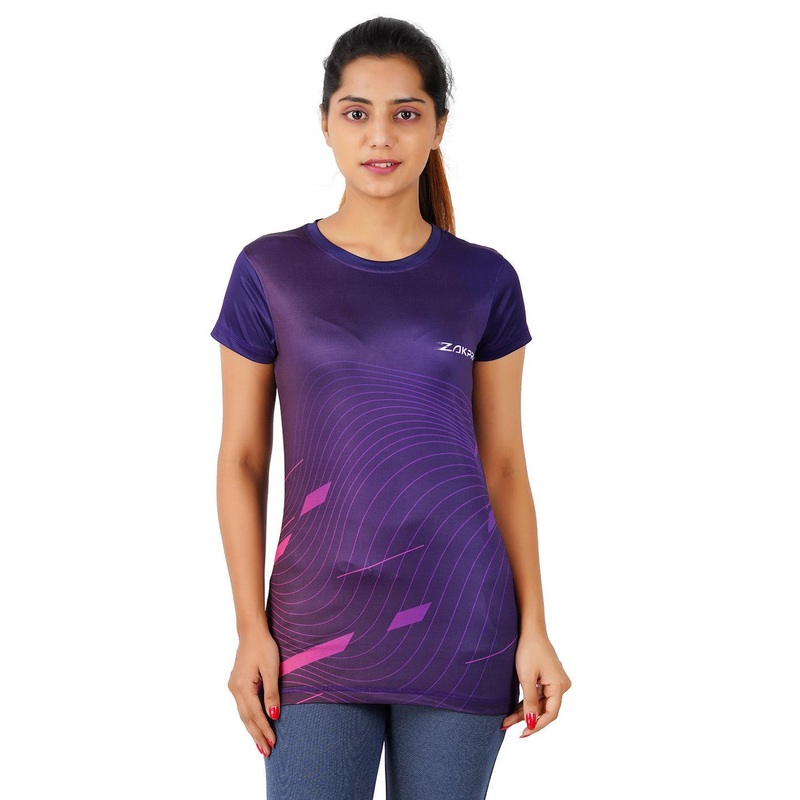 Zakpro Sports Women’s Running T-Shirt (Purple Wave)