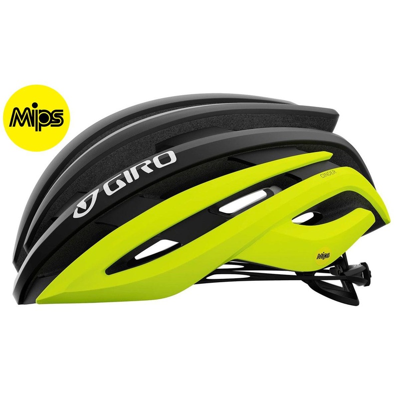 Giro Cinder MIPS Road Cycling Helmet (Matte Black Fade/Highlight Yellow)