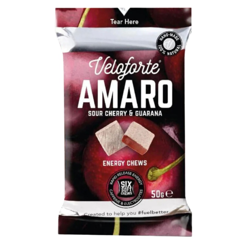 VELOFORTE AMARO ENERGY CHEW 50G – SOUR CHERRY & GUARANA