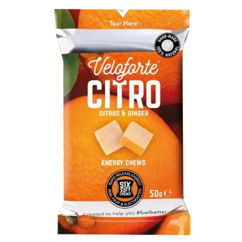 VELOFORTE ENERGY CHEW 50G – CITRUS & GINGER